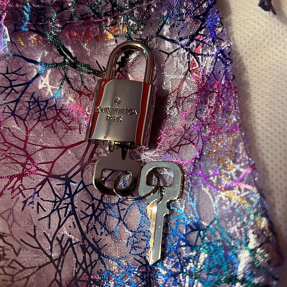 Louis Vuitton Silver Padlock and Key Set